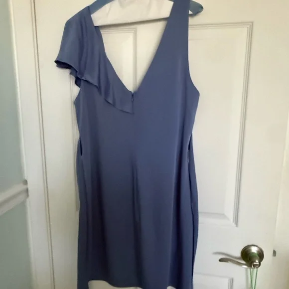 BCBGMaxAzria Light Blue Ruffle Mini Dress - Picture 3 of 8